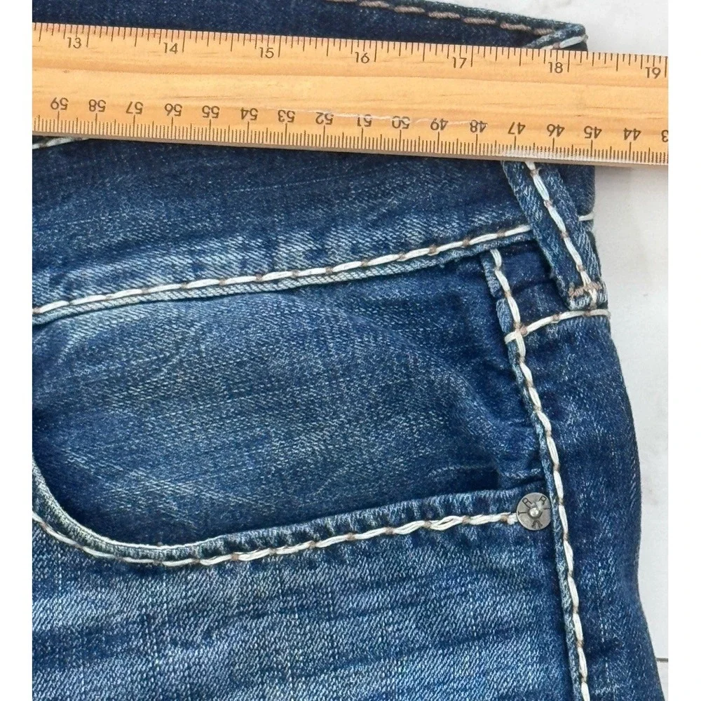 TRUE RELIGION Mens Slim Fit Jeans W34 - 36X34 Stretch Geno Thick Stitch